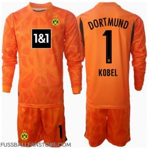 Borussia Dortmund Gregor Kobel #1 Torwart Replik 3rd trikot Kinder 2024-25 Langarm (+ Kurze Hosen)